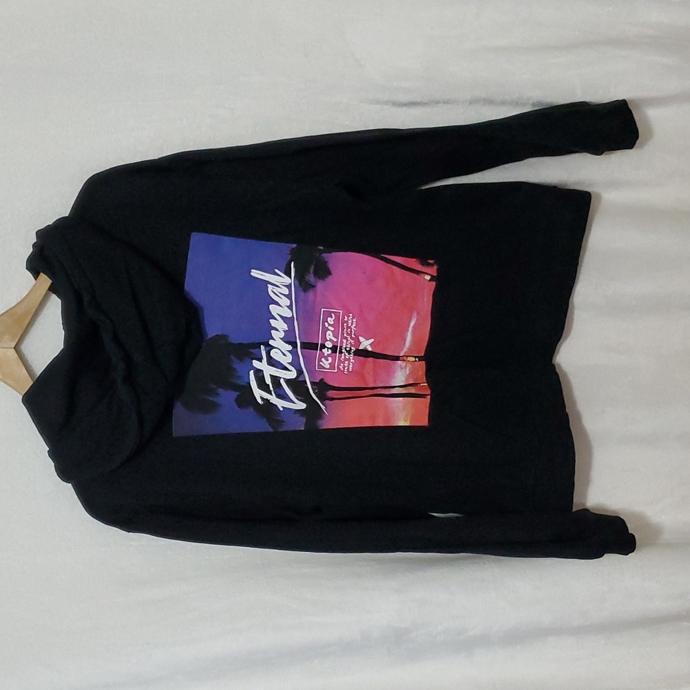ASOS Design Black Hoody with Graphic Design on Back Size L